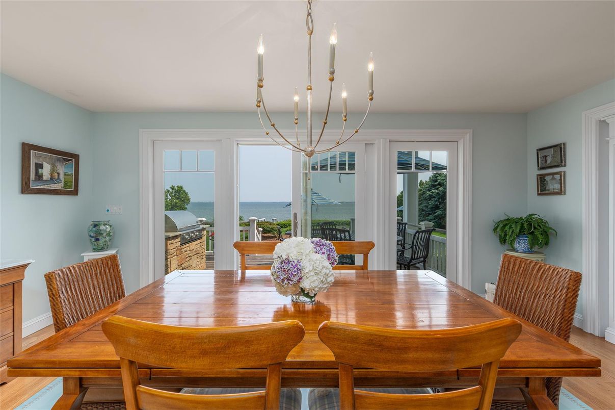 Chandelier, Dining room, Interior, Water, Wood Texture Flooring