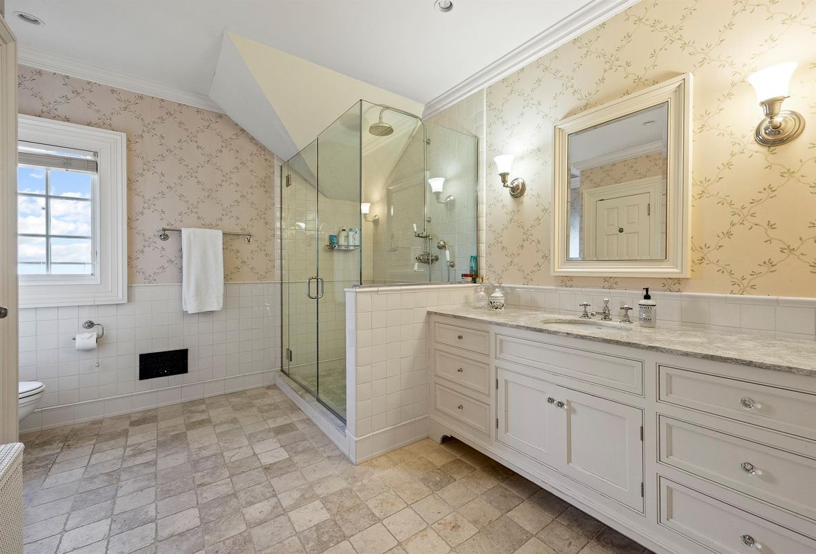 Bathroom, Dual Sink Vanities, Glass Shower, Interior