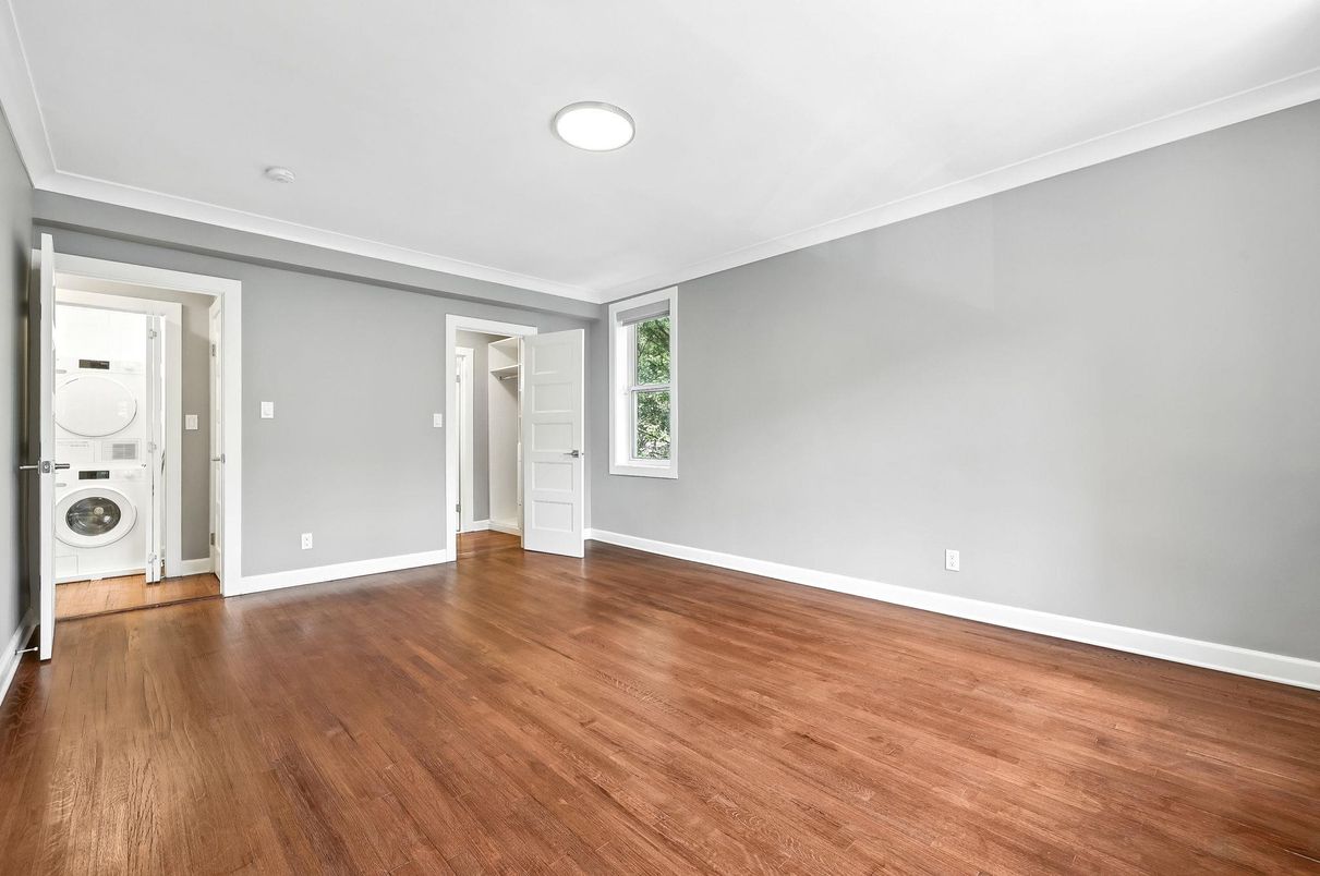 Empty room, Interior, Utility Closets, Washer, Wood Texture Flooring