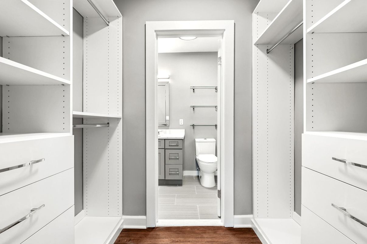 Bathroom, Interior, Walk-in Closets, Wood Texture Flooring