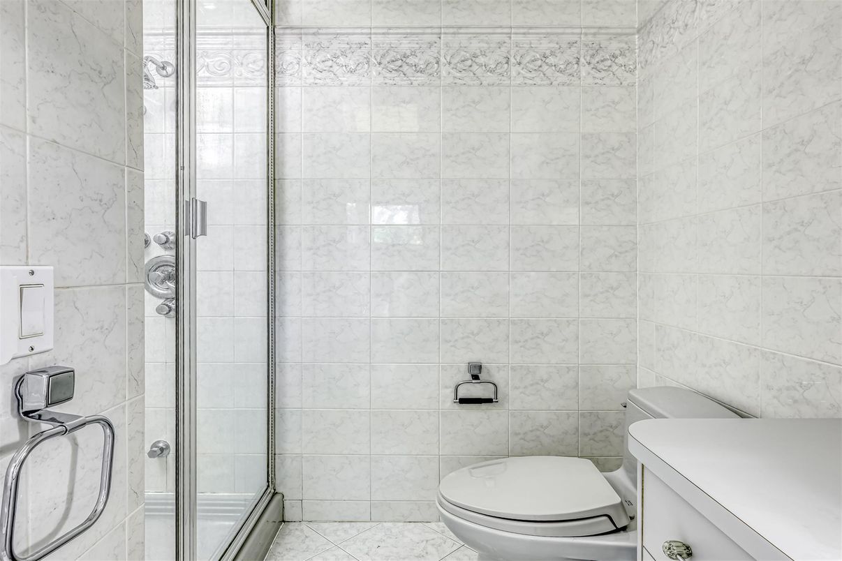 Bathroom, Glass Shower, Interior, Marble Walls