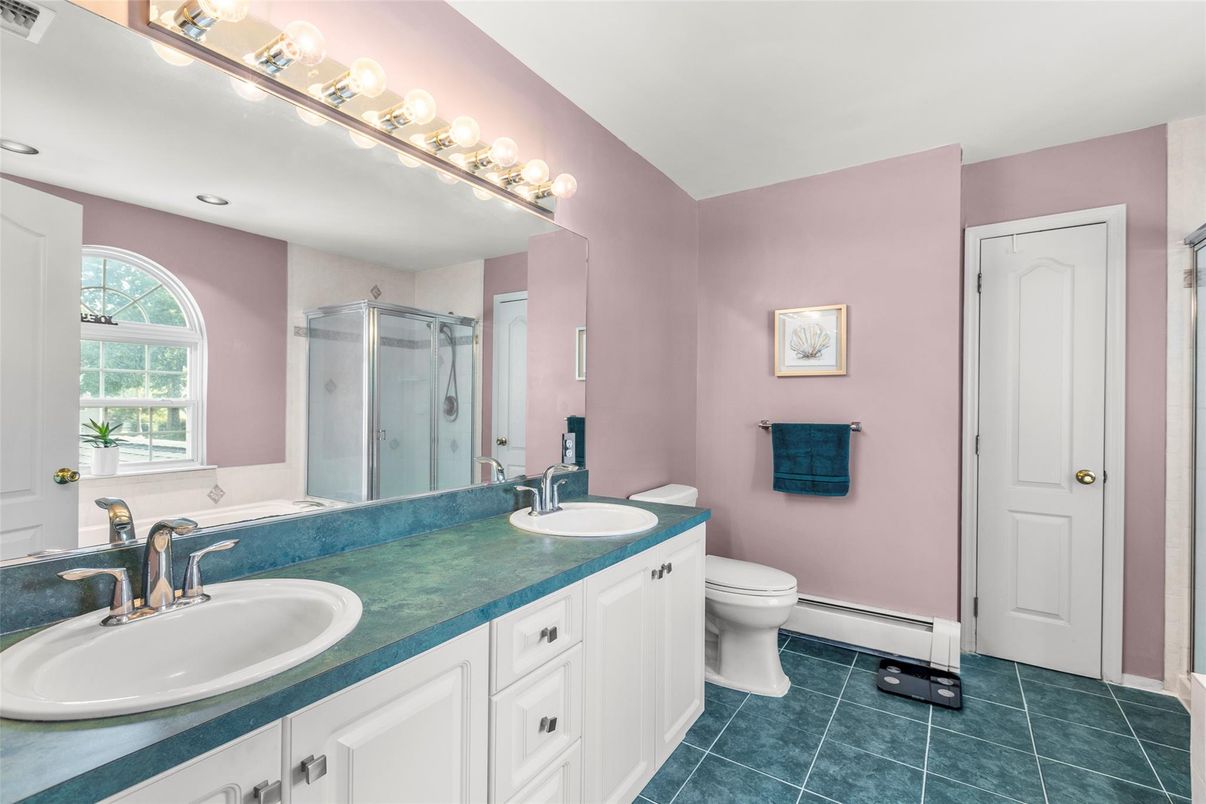 Bathroom, Dual Sink Vanities, Glass Shower, Interior