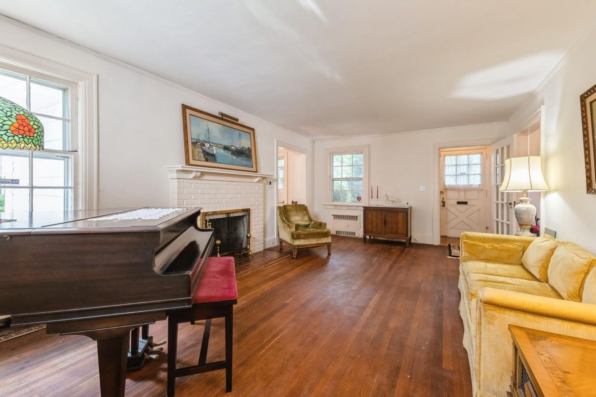Fireplace, Interior, Living room, Piano, Wood Texture Flooring