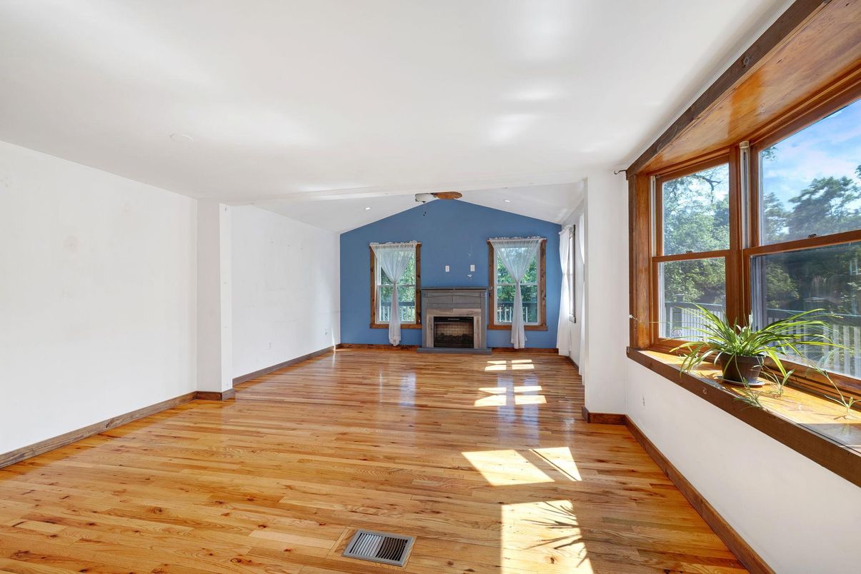 Empty room, Fireplace, Interior, Wood Texture Flooring