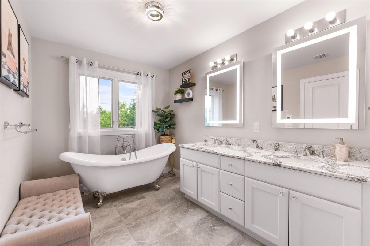 Bathroom, Dual Sink Vanities, Free Standing Baths, Interior