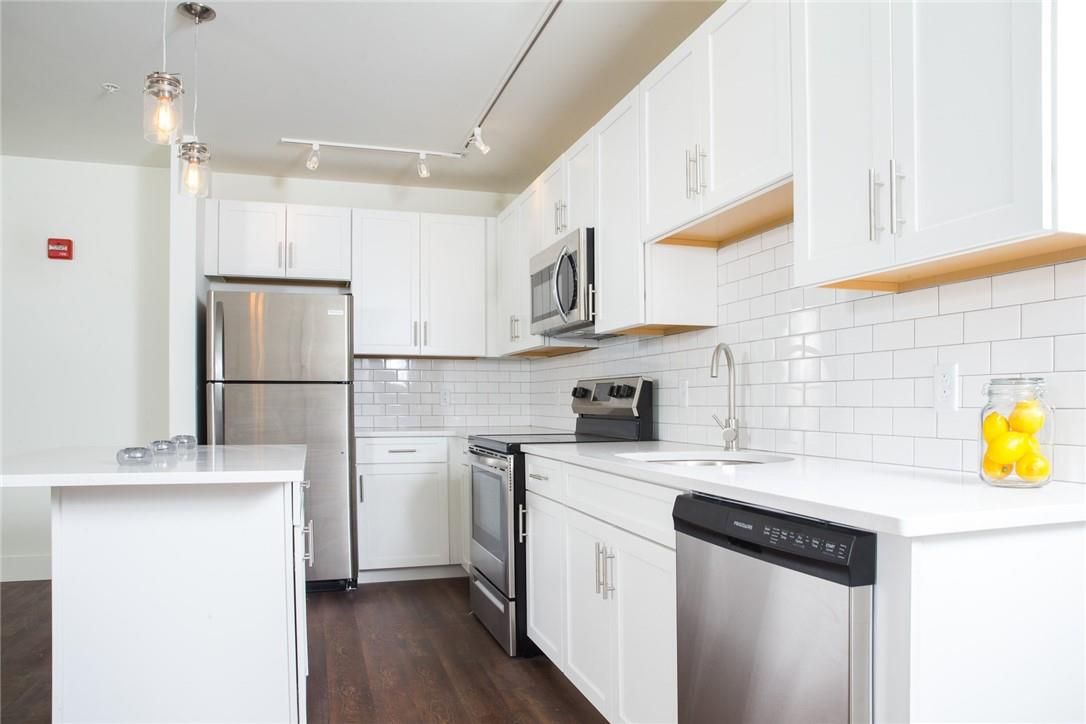 Interior, Kitchen, Pendant Lights, Stainless Steel Appliances, Wood Texture Flooring