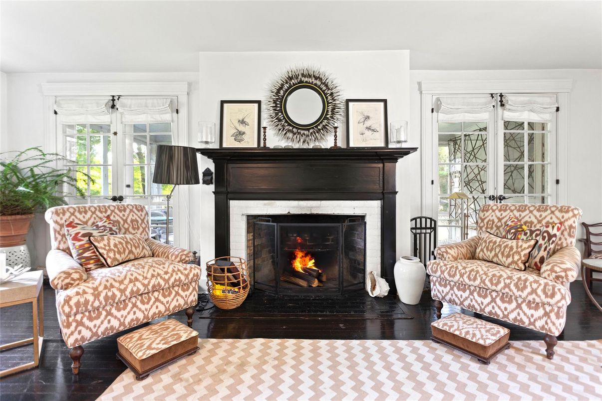 Fireplace, Interior, Living room, Wood Texture Flooring