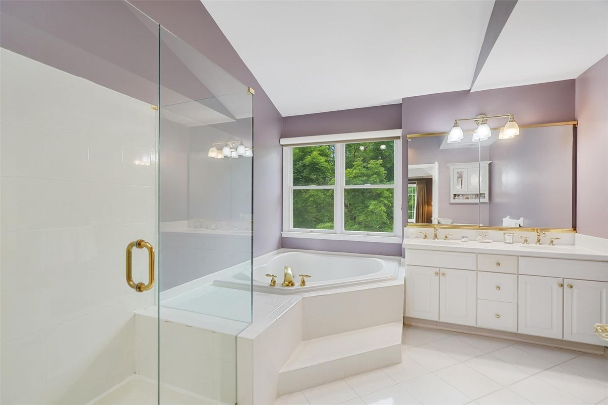 Bathroom, Dual Sink Vanities, Glass Shower, Interior