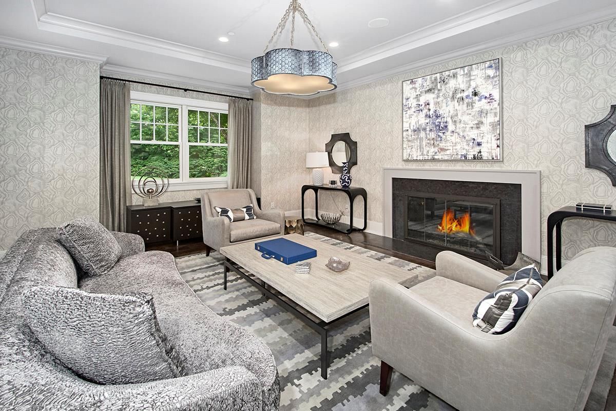 Fireplace, Interior, Living room, Recessed Lighting