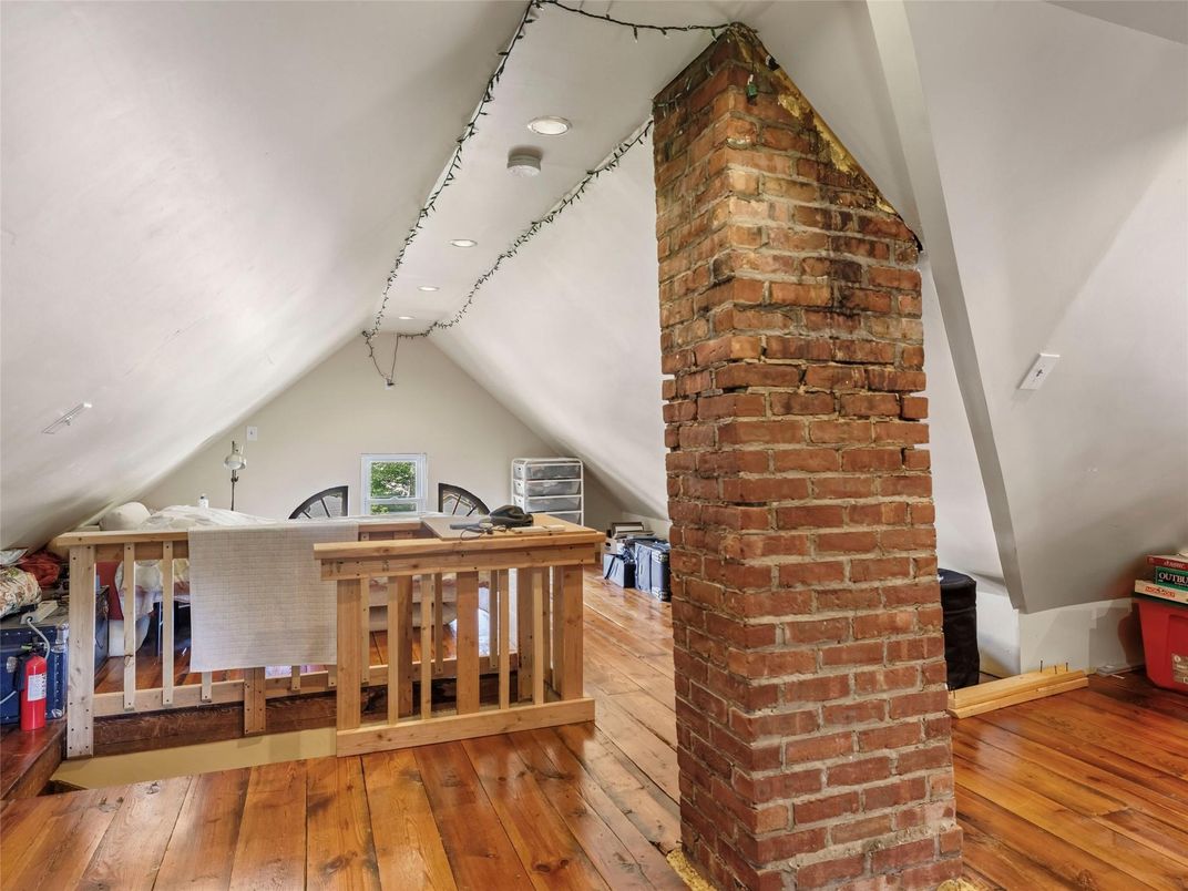 Interior, Recessed Lighting, Stone Walls, Wood Texture Flooring