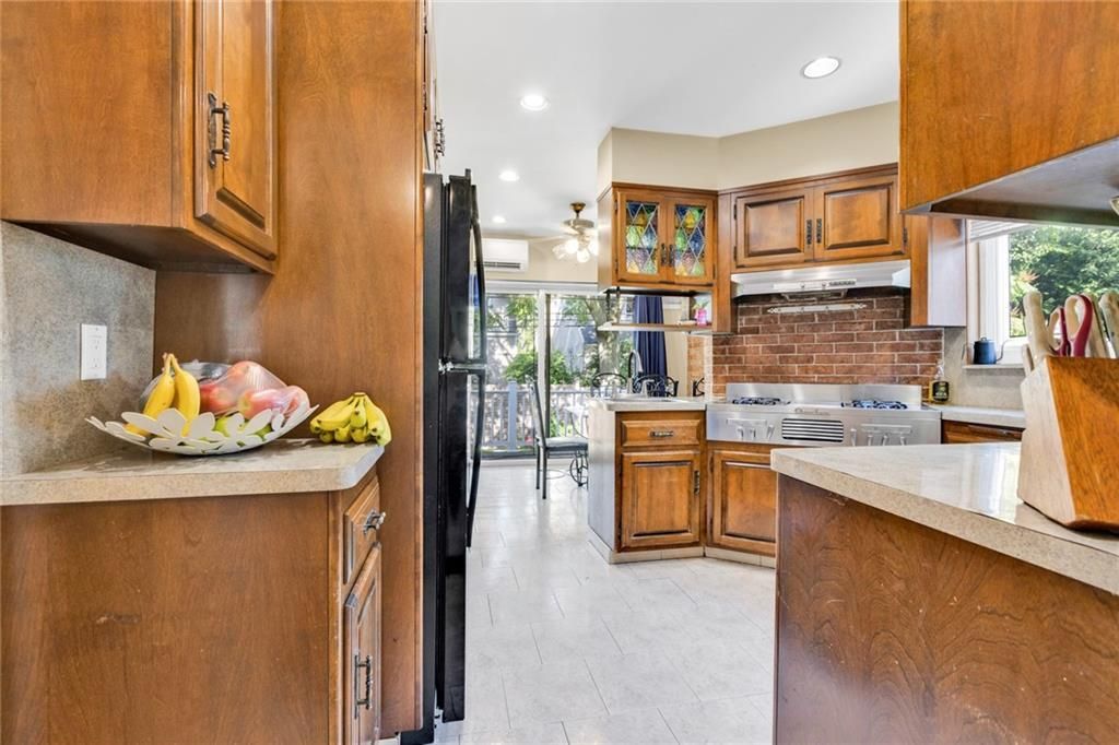 Interior, Kitchen, Recessed Lighting, Stone Walls