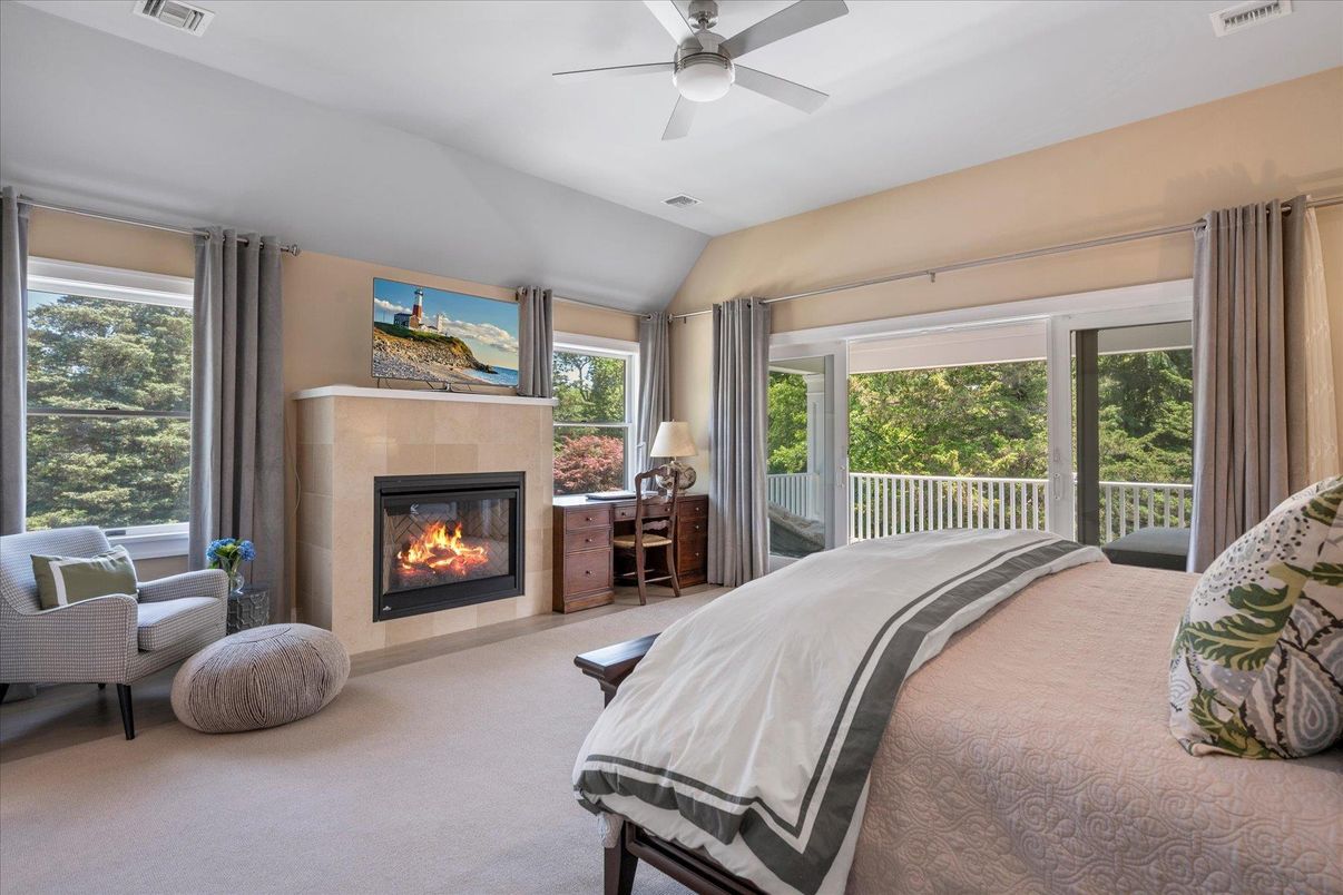 Bedroom, Fireplace, Interior