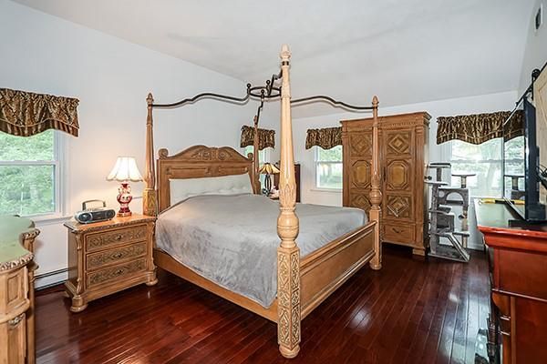 Bedroom, Chandelier, Interior, Wood Texture Flooring