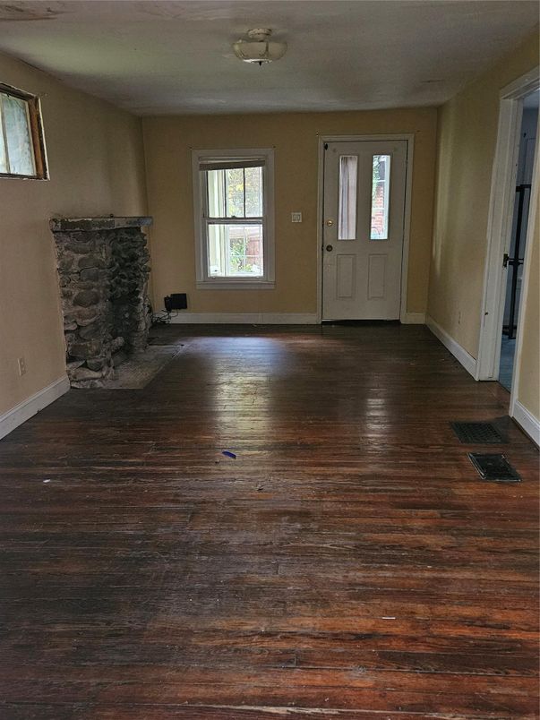 Empty room, Fireplace, Interior, Wood Texture Flooring