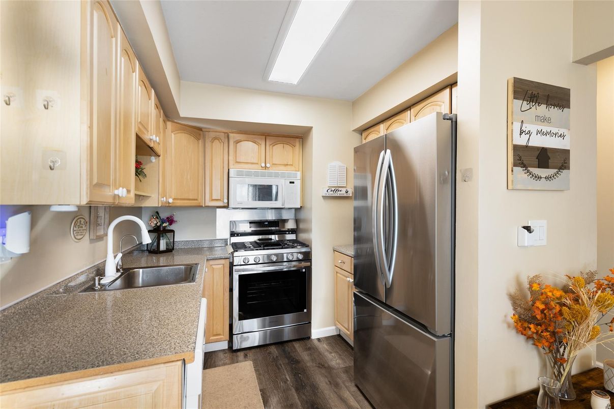 Interior, Kitchen, Stainless Steel Appliances, Wood Texture Flooring