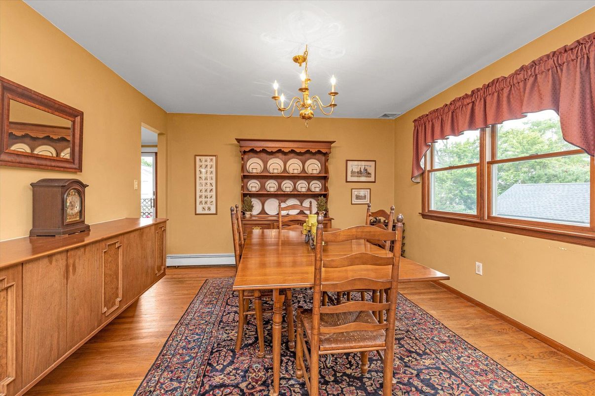 Chandelier, Dining room, Interior, Wood Texture Flooring