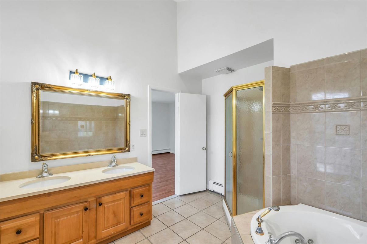 Bathroom, Dual Sink Vanities, Glass Shower, Interior