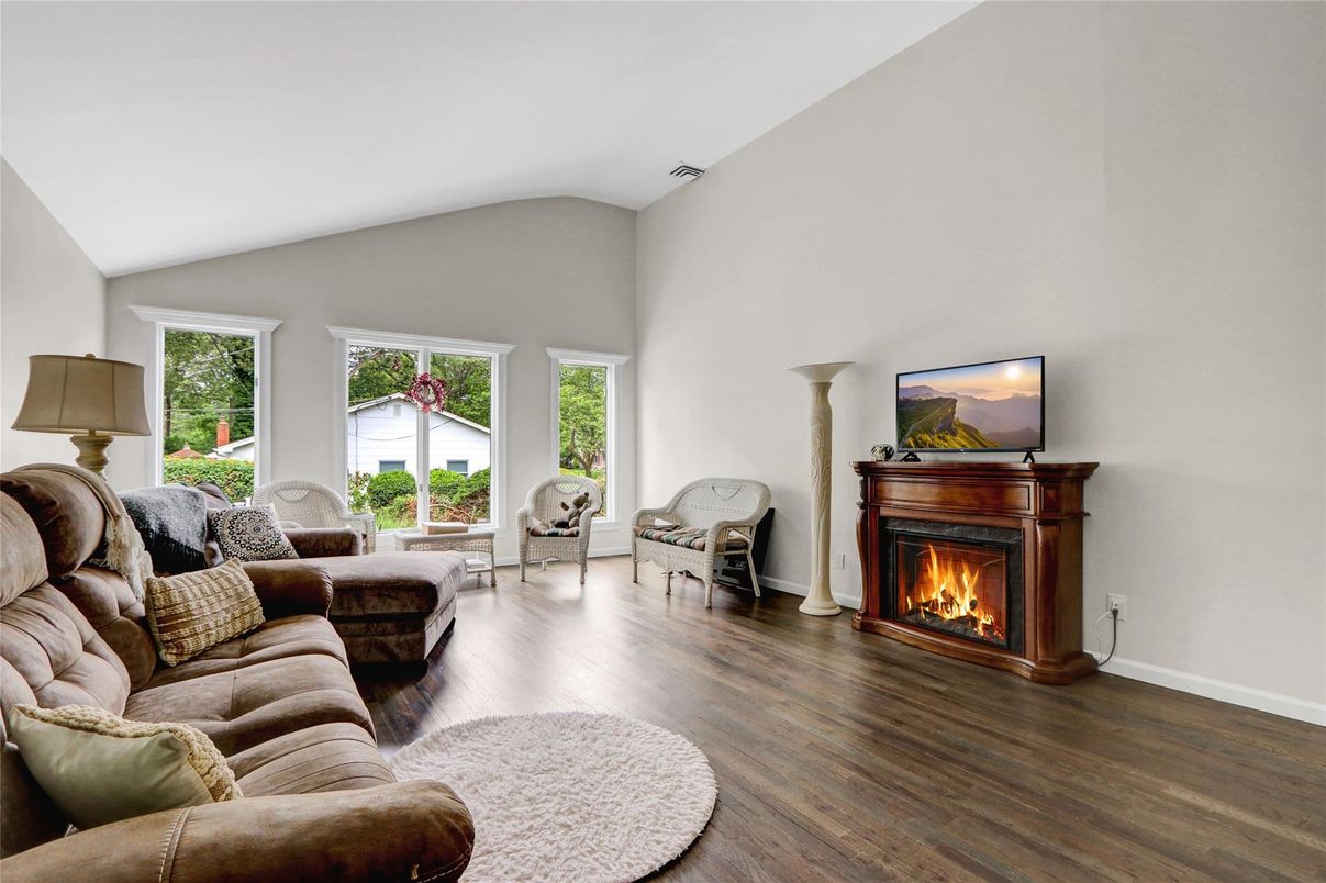 Fireplace, Interior, Living room, Wood Texture Flooring