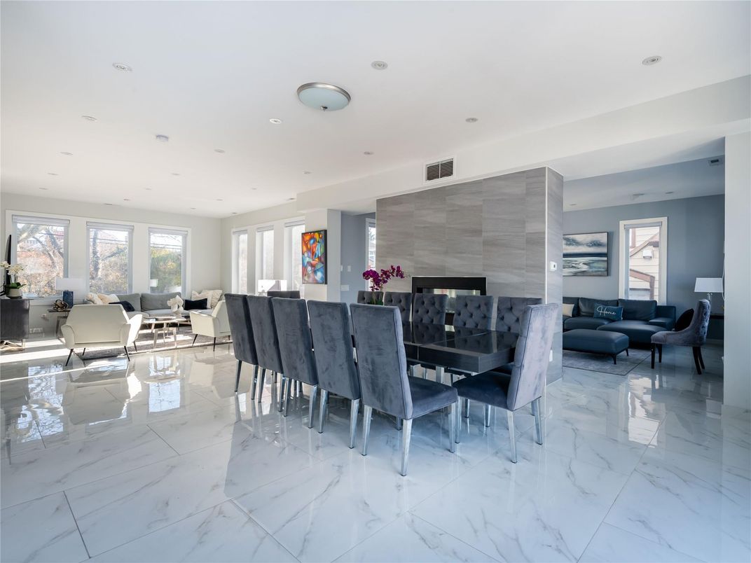Dining room, Interior, Kitchen, Living room, Marble, Recessed Lighting