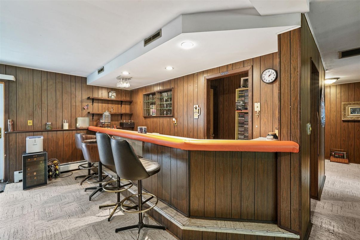 Interior, Recessed Lighting, Wood Texture Flooring, Wooden Walls