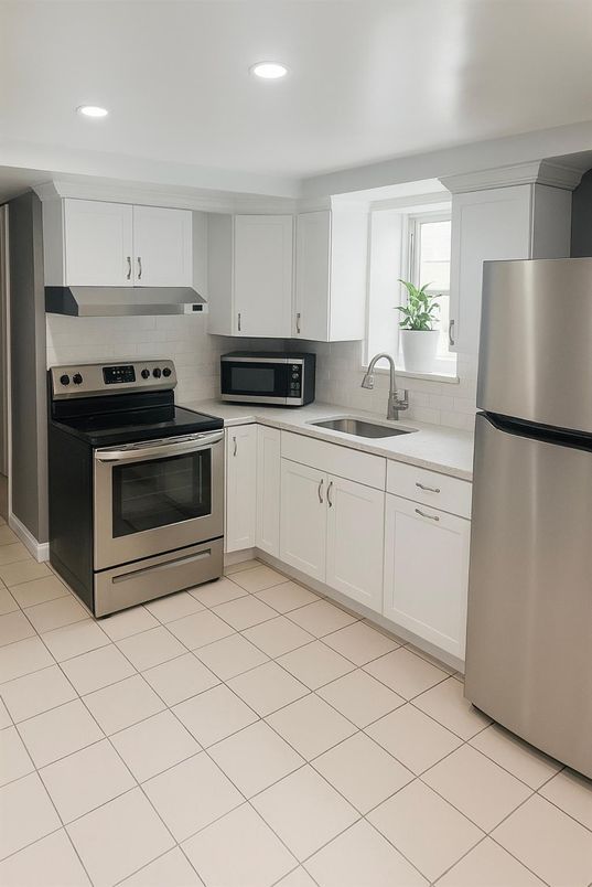 Interior, Kitchen, Recessed Lighting, Stainless Steel Appliances