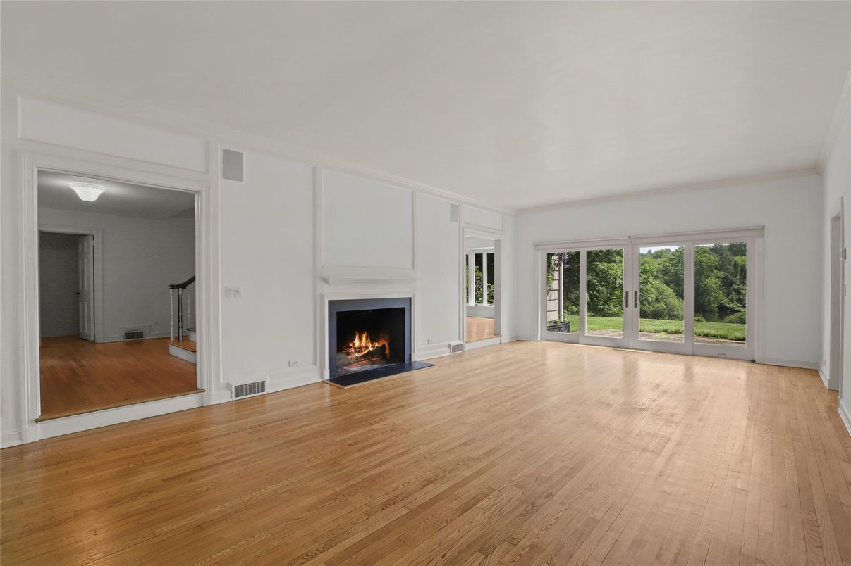 Empty room, Fireplace, Interior, Wood Texture Flooring