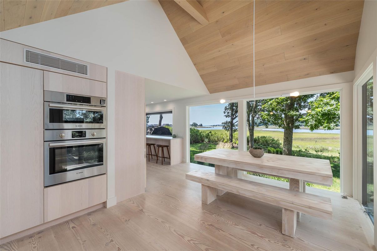 Interior, Kitchen, Stainless Steel Appliances, Wooden Ceilings, Wood Texture Flooring