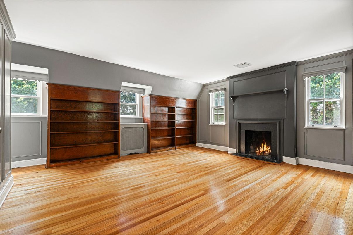 Empty room, Fireplace, Interior, Wood Texture Flooring