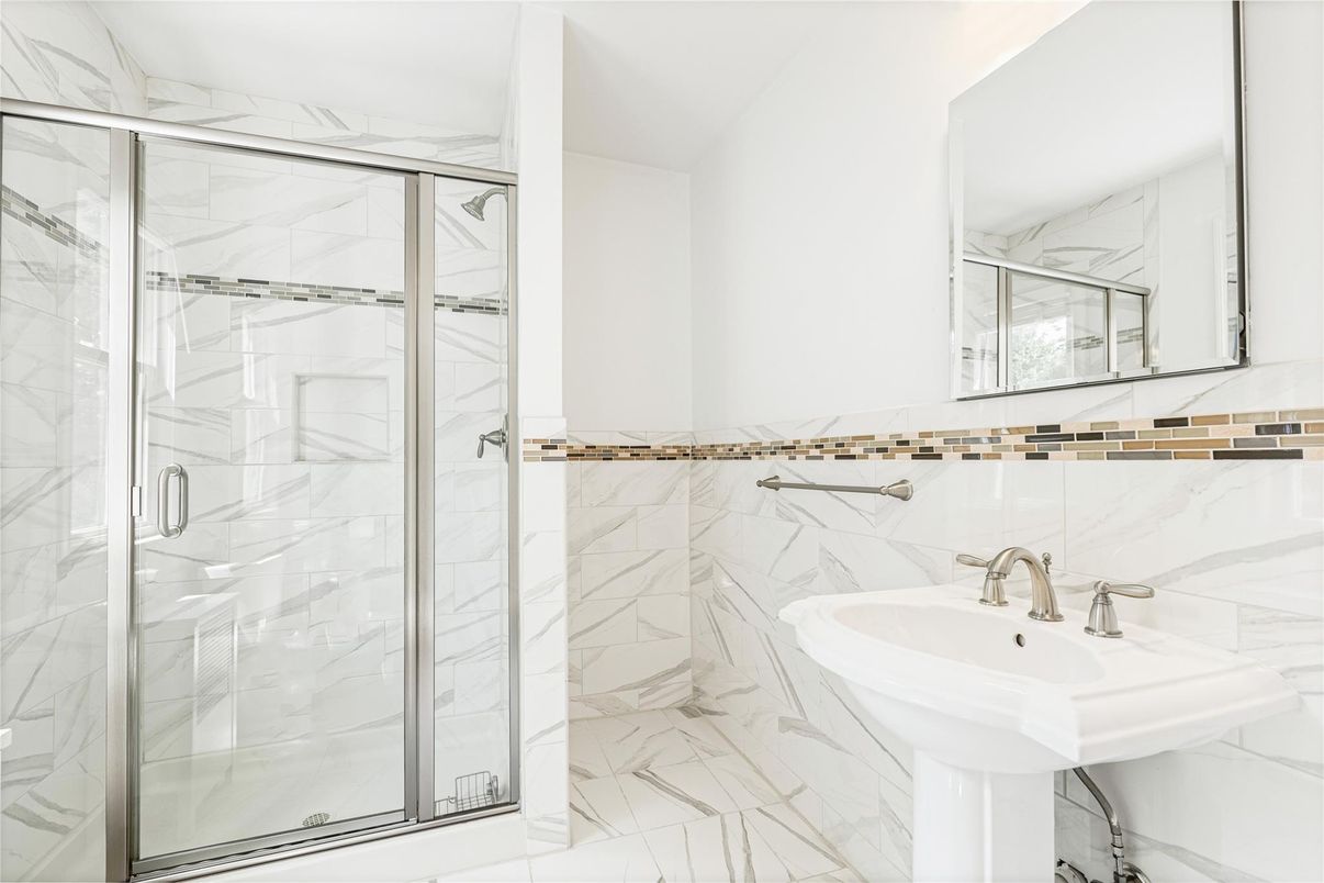 Bathroom, Glass Shower, Interior, Marble, Marble Walls