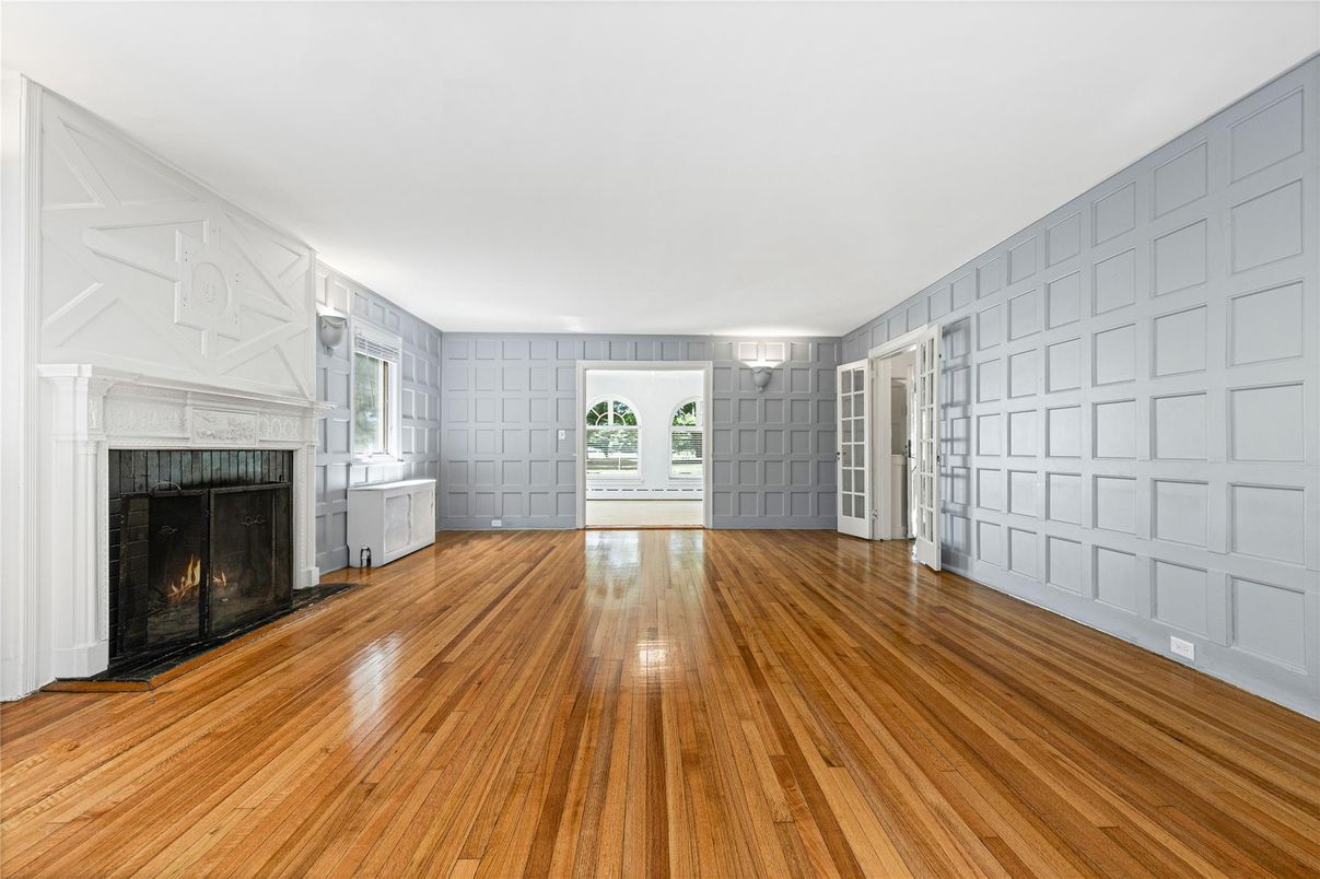 Empty room, Fireplace, Interior, Wood Texture Flooring