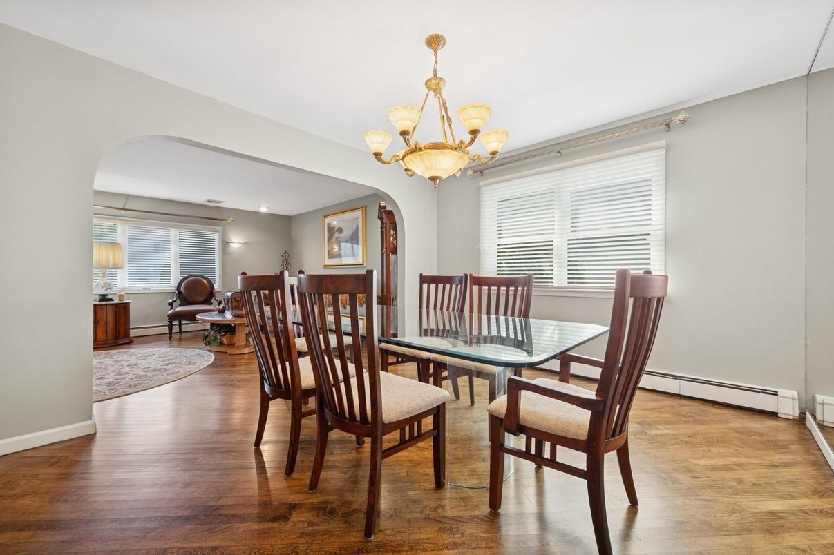Chandelier, Dining room, Interior, Wood Texture Flooring
