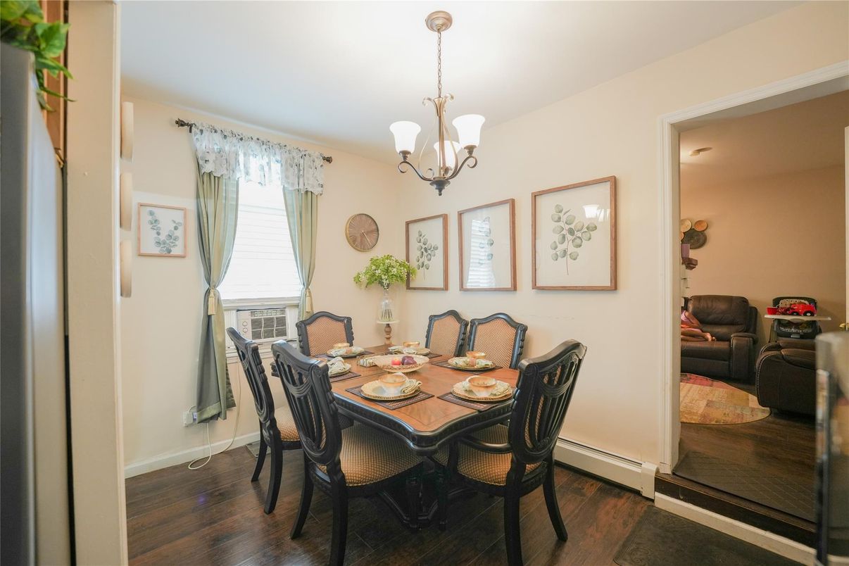 Chandelier, Dining room, Interior, Wood Texture Flooring