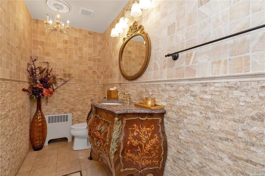 Bathroom, Chandelier, Interior