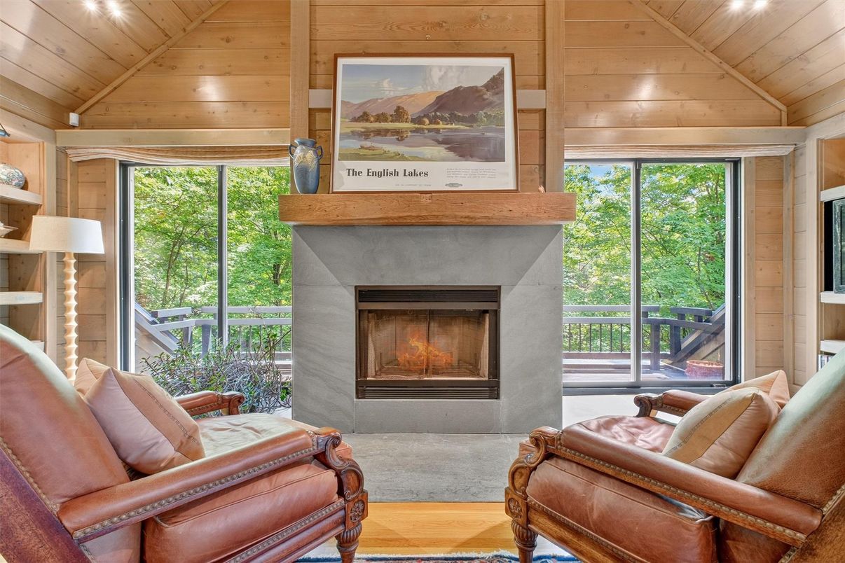 Fireplace, Interior, Living room, Wooden Ceilings, Wood Texture Flooring, Wooden Walls