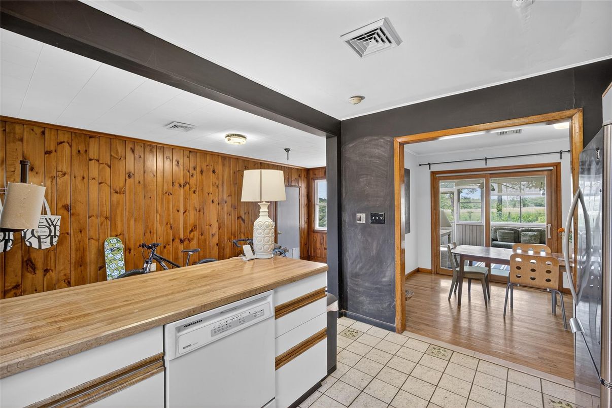 Dining room, Interior, Wood Texture Flooring, Wooden Walls