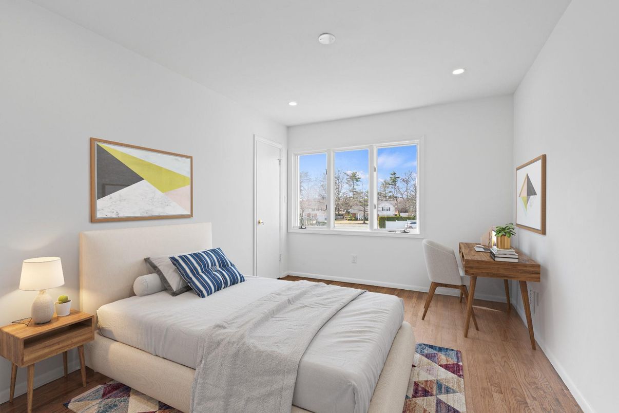 Bedroom, Home Office, Interior, Recessed Lighting, Wood Texture Flooring