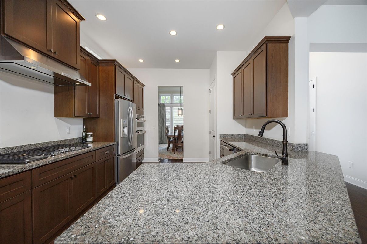 Interior, Kitchen, Recessed Lighting, Wood Texture Flooring