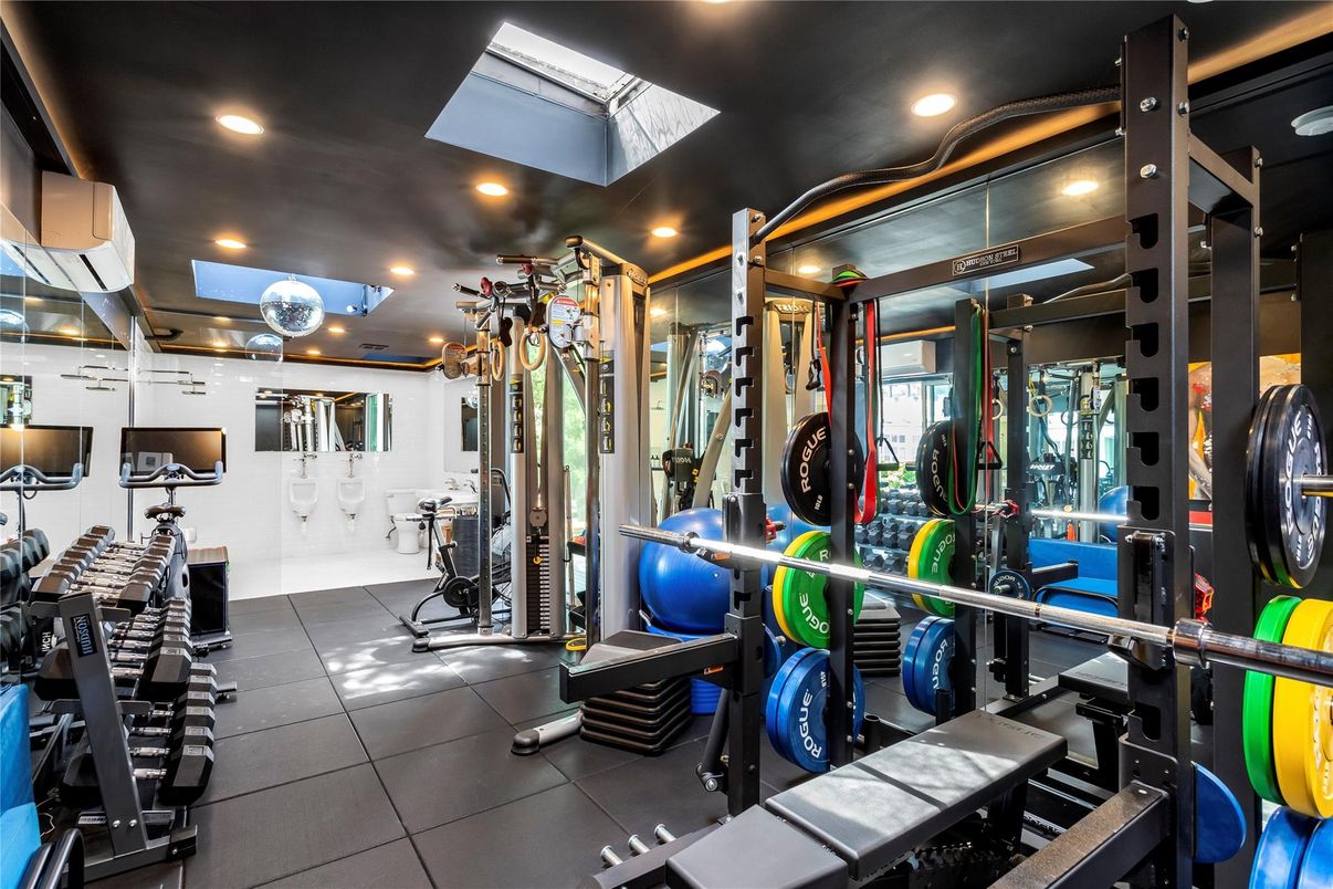 Fitness Equipment, Gym, Interior, Recessed Lighting