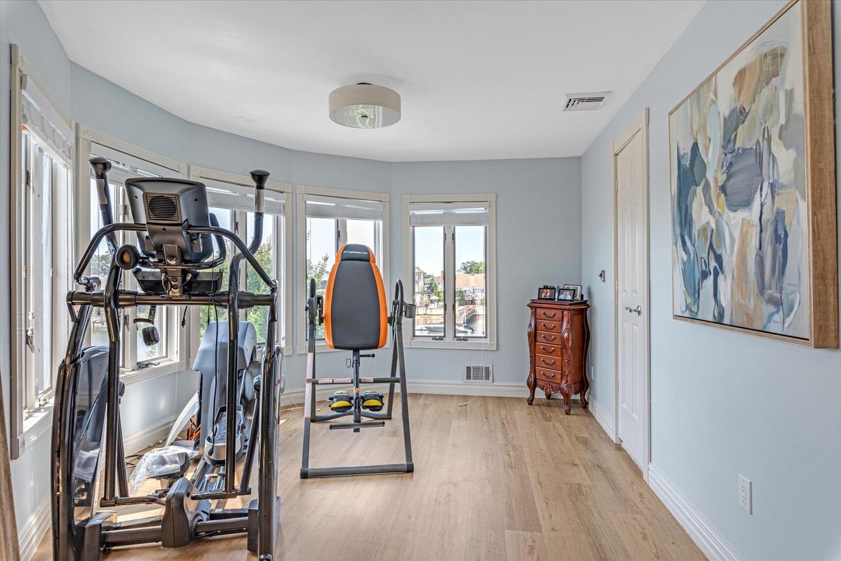 Fitness Equipment, Interior, Wood Texture Flooring