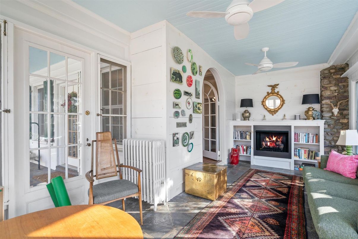 Fireplace, Interior, Living room, Stone Walls