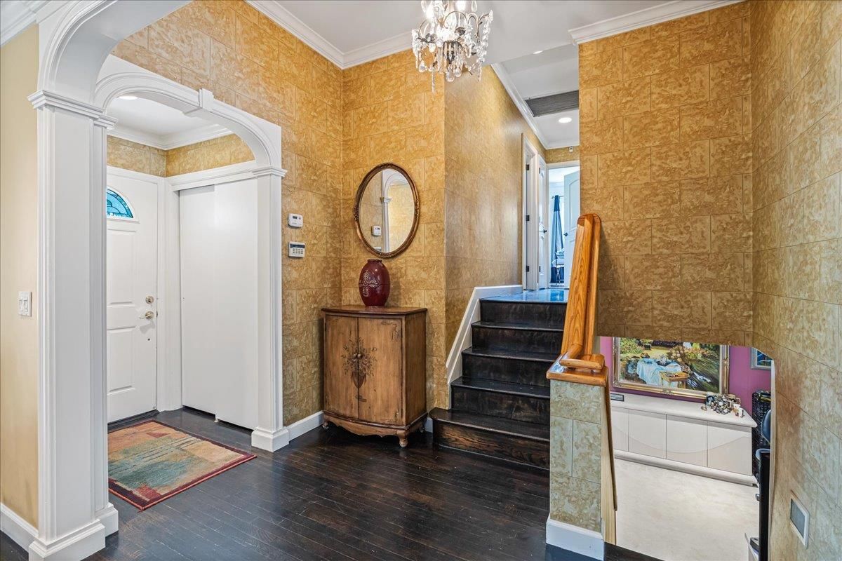 Chandelier, Interior, Recessed Lighting, Wood Texture Flooring