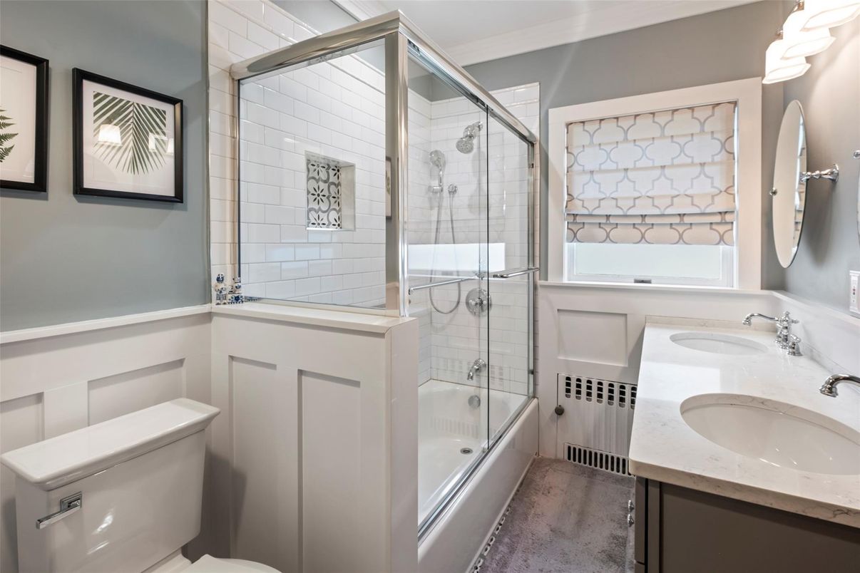Bathroom, Dual Sink Vanities, Glass Shower, Interior