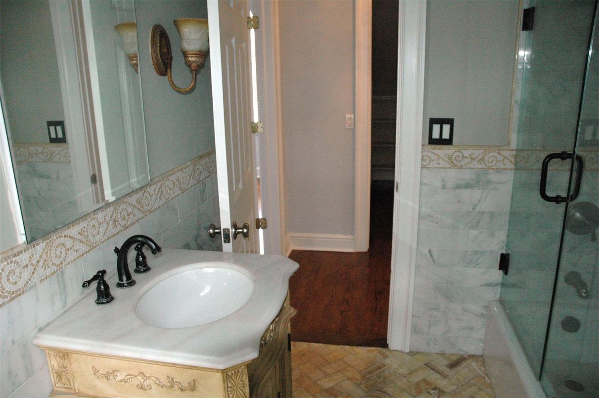 Bathroom, Glass Shower, Interior, Marble Walls