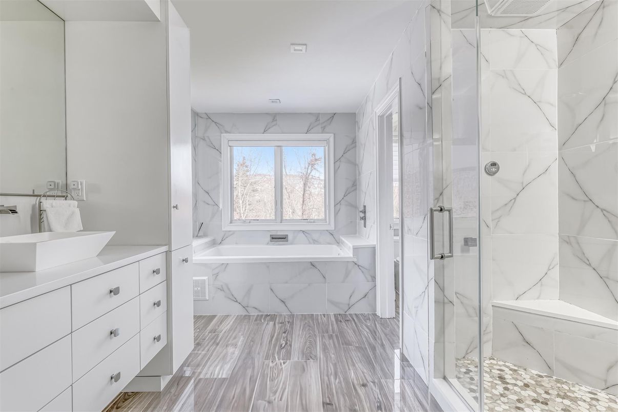 Bathroom, Glass Shower, Interior, Marble, Marble Walls