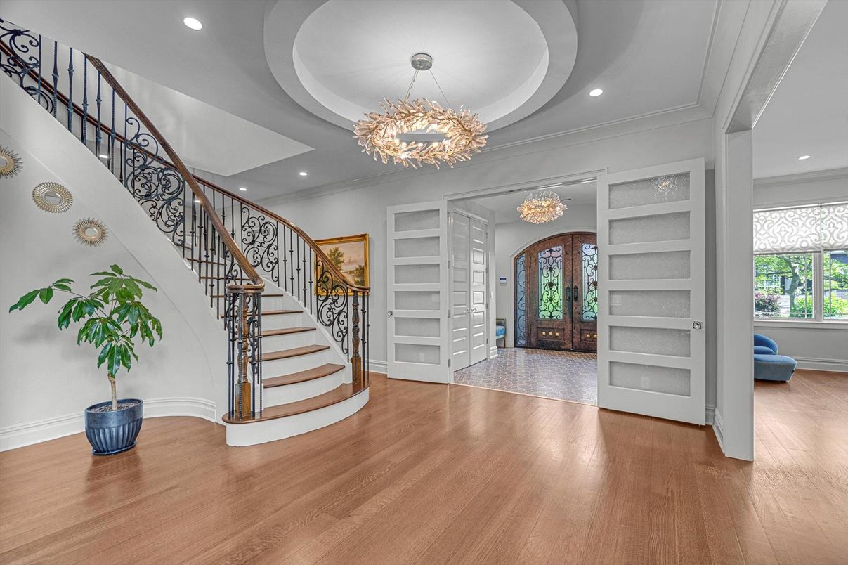 Chandelier, Interior, Recessed Lighting, Wood Texture Flooring