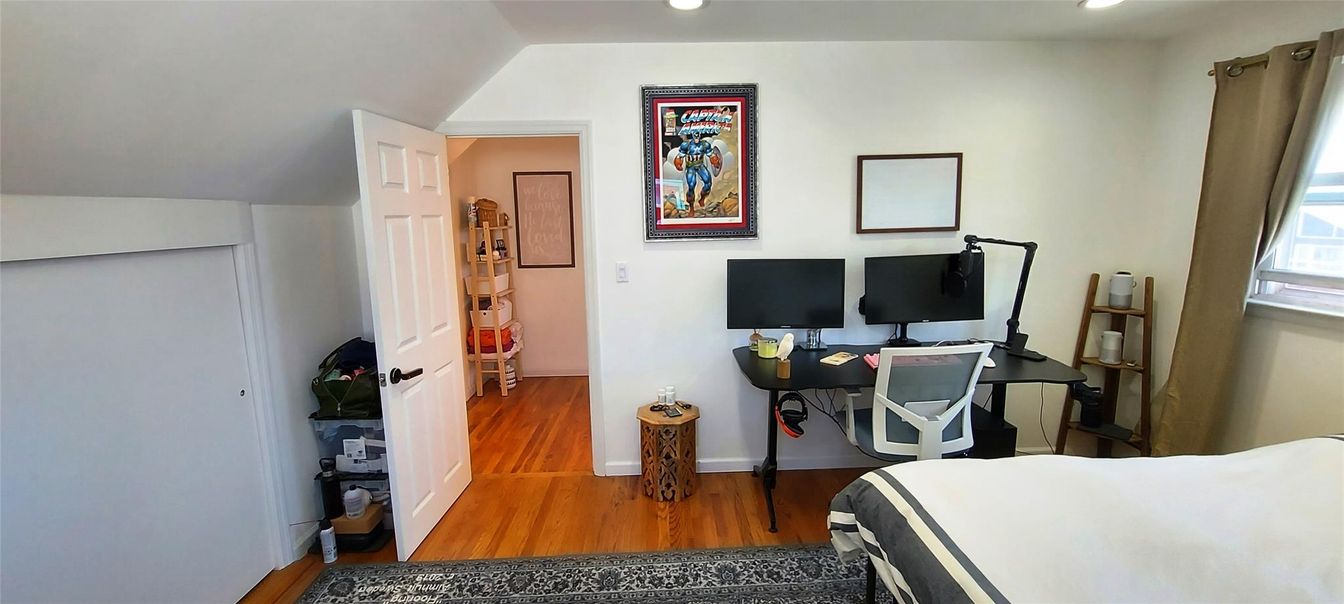 Bedroom, Home Office, Interior, Recessed Lighting, Wood Texture Flooring