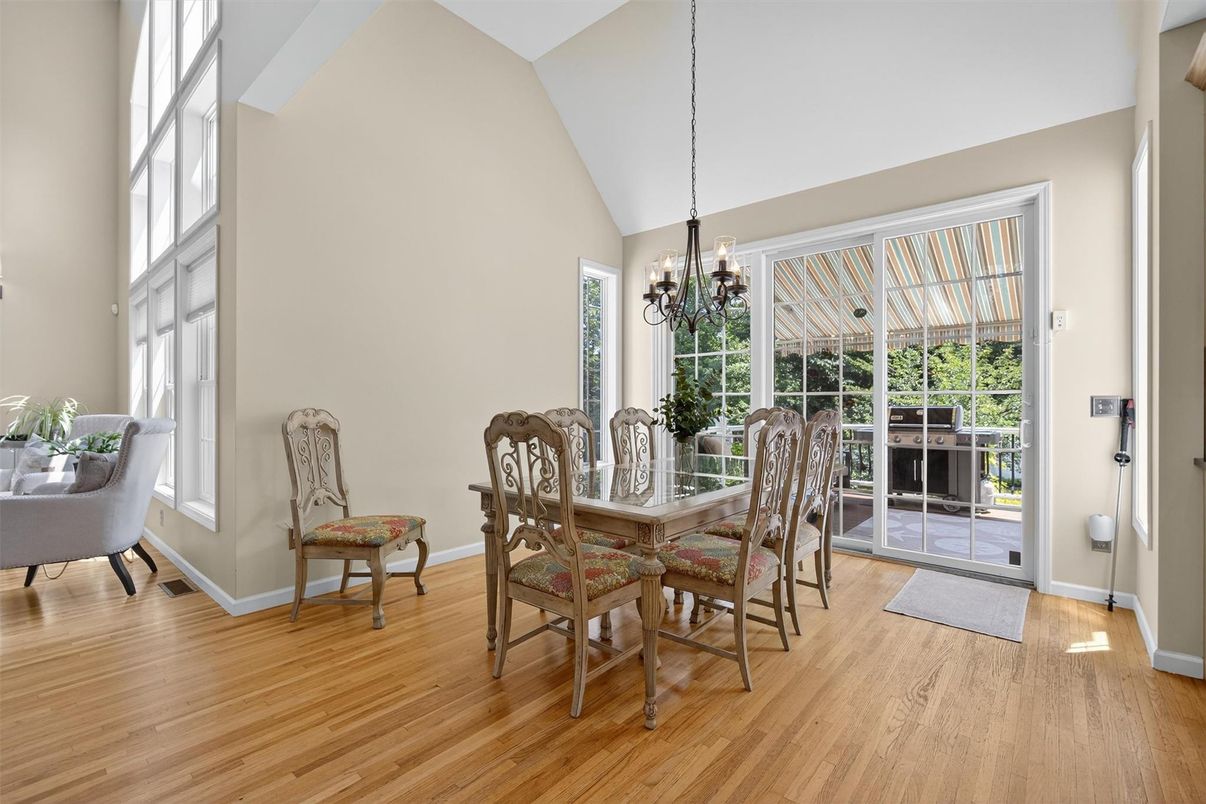 Chandelier, Dining room, Interior, Wood Texture Flooring