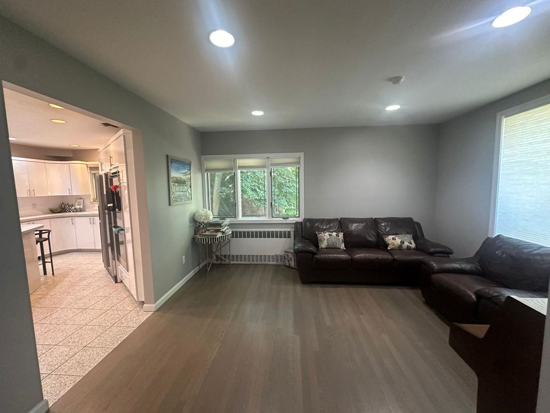 Interior, Kitchen, Living room, Recessed Lighting, Wood Texture Flooring