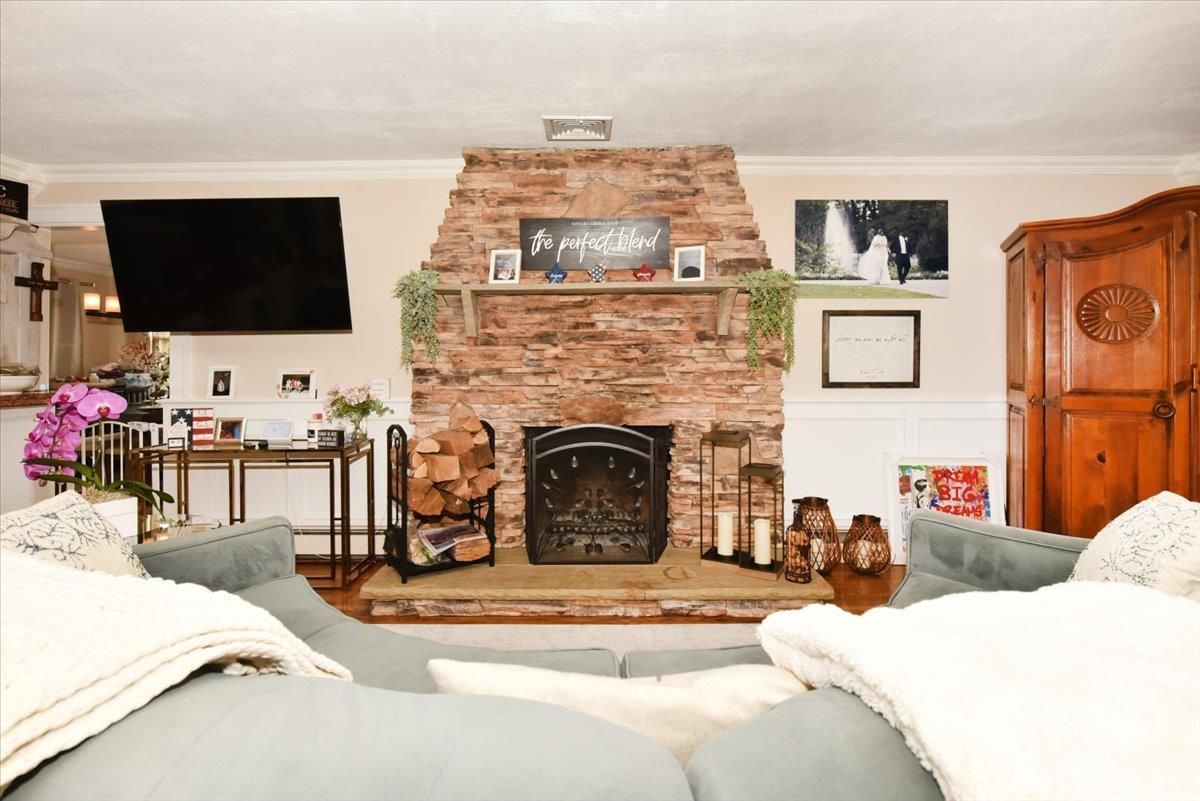 Fireplace, Interior, Living room, Stone Walls