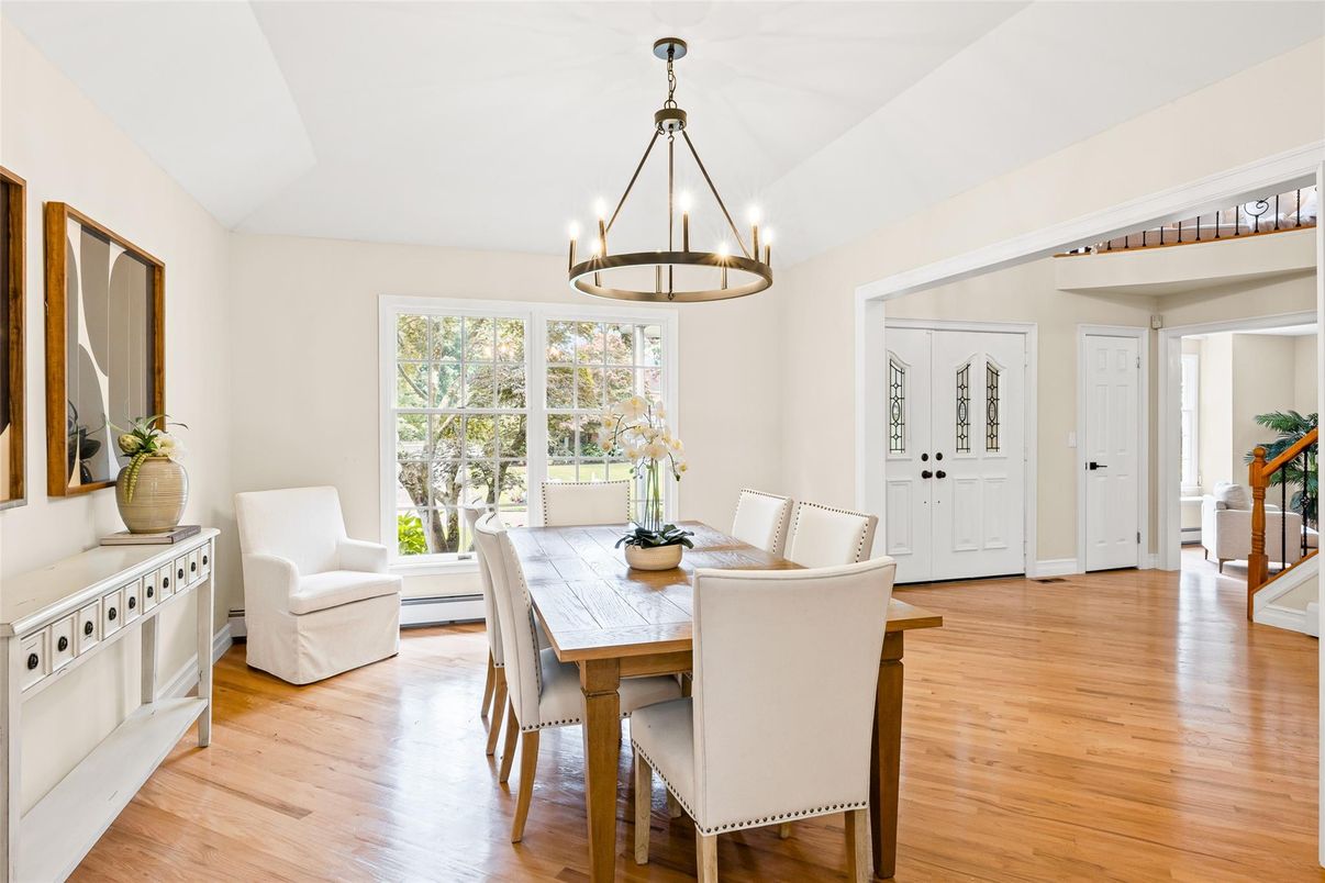 Chandelier, Dining room, Interior, Wood Texture Flooring